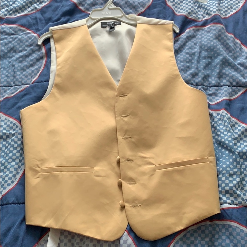 Cream and white vest